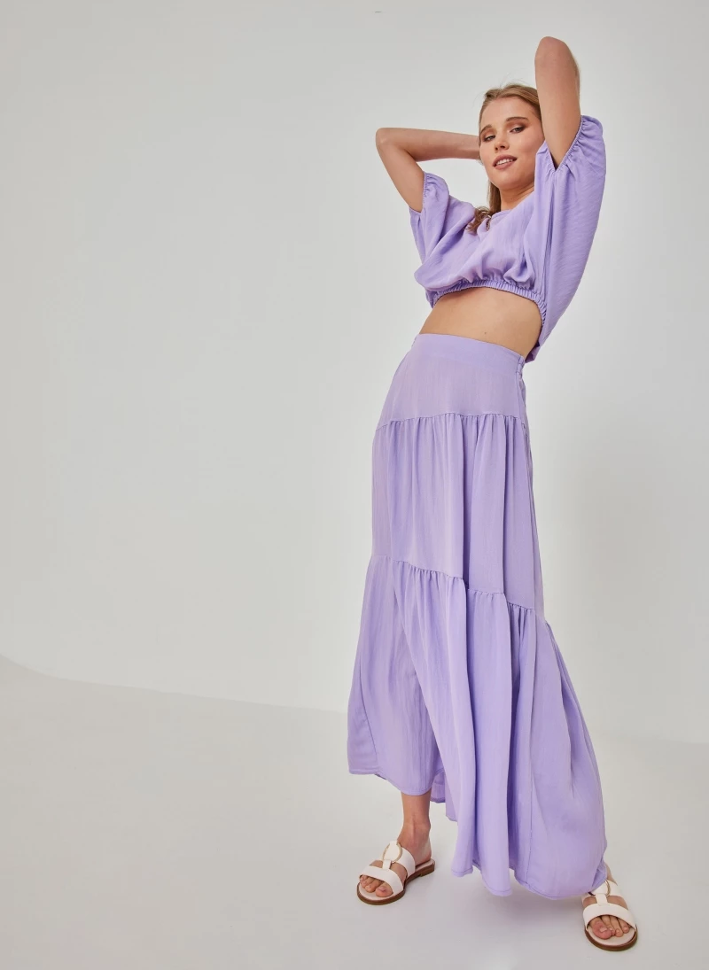 Best Pirce 🤩 The Fashion Project Σετ λινή φούστα με τοπάκι - Λιλά 🛒 2 Best Pirce 🤩 The Fashion Project Σετ λινή φούστα με τοπάκι - Λιλά 🛒 - Image 2