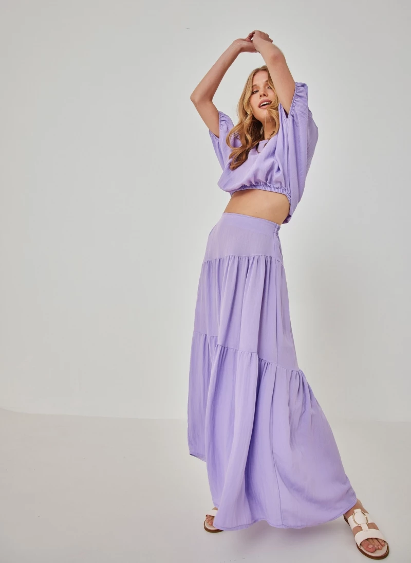 Best Pirce 🤩 The Fashion Project Σετ λινή φούστα με τοπάκι - Λιλά 🛒 5 Best Pirce 🤩 The Fashion Project Σετ λινή φούστα με τοπάκι - Λιλά 🛒 - Image 5