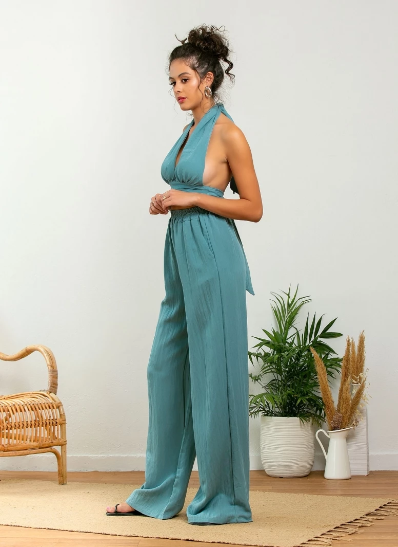 Προϋπολογισμός ⌛ The Fashion Project Σετ λινό παντελόνι με δετό τοπ - Μέντα ✔️ 5 Προϋπολογισμός ⌛ The Fashion Project Σετ λινό παντελόνι με δετό τοπ - Μέντα ✔️ - Image 5