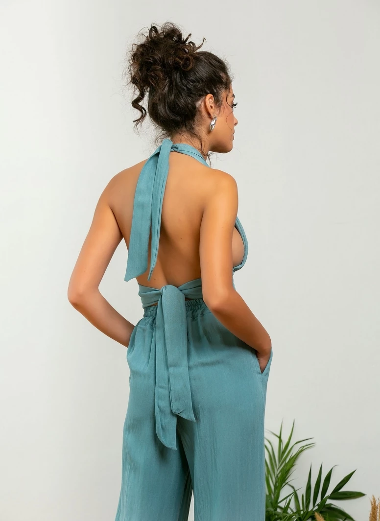 Προϋπολογισμός ⌛ The Fashion Project Σετ λινό παντελόνι με δετό τοπ - Μέντα ✔️ 6 Προϋπολογισμός ⌛ The Fashion Project Σετ λινό παντελόνι με δετό τοπ - Μέντα ✔️ - Image 6