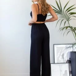 Flash Sale 🔔 The Fashion Project Σετ λινό τοπ με παντελόνι ζιπ - Μαύρο 😀 -Φορέματα Εκπτώσεις set lino top me panteloni zip 105791 b84f