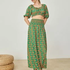 Κουπόνι 👏 The Fashion Project Σετ μάξι φούστα με τοπ - Πράσινο ⌛ -Φορέματα Εκπτώσεις set maksi fousta me top 104976 a76d