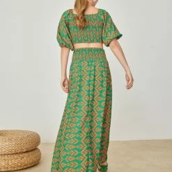 Κουπόνι 👏 The Fashion Project Σετ μάξι φούστα με τοπ - Πράσινο ⌛ -Φορέματα Εκπτώσεις set maksi fousta me top 104976 gh6n