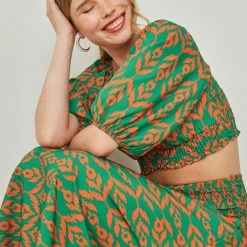 Κουπόνι 👏 The Fashion Project Σετ μάξι φούστα με τοπ - Πράσινο ⌛ -Φορέματα Εκπτώσεις set maksi fousta me top 104976 z2k7