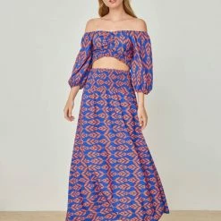 Προώθηση 🛒 The Fashion Project Σετ μάξι φούστα με τοπ - Μπλε σκούρο 🎉 -Φορέματα Εκπτώσεις set maksi fousta me top 104978 46ei