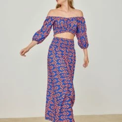 Προώθηση 🛒 The Fashion Project Σετ μάξι φούστα με τοπ - Μπλε σκούρο 🎉 -Φορέματα Εκπτώσεις set maksi fousta me top 104978 4p97