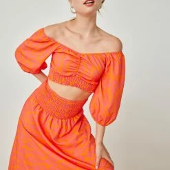 Προώθηση 🤩 The Fashion Project Σετ μάξι φούστα με τοπ - Πορτοκαλί 🥰
