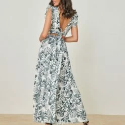 Καλύτερη πώληση 🥰 The Fashion Project Σετ Maxi φούστα με τοπάκι Floral - Γκρι 😉 -Φορέματα Εκπτώσεις set maxi fousta me topaki floral 103795 bl5o