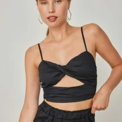 Τοπ 10 ✔️ The Fashion Project Σετ μονόχρωμη φούστα με μπουστάκι - Μαύρο 🔥