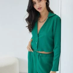 Συμφωνίες ⭐ The Fashion Project Σετ παντελόνα γκοφρέ με Cropped πουκάμισο - Πράσινο ❤️ 7 Συμφωνίες ⭐ The Fashion Project Σετ παντελόνα γκοφρέ με Cropped πουκάμισο - Πράσινο ❤️ -Φορέματα Εκπτώσεις set pantelona gkofre me cropped poukamiso 108099 cfxu
