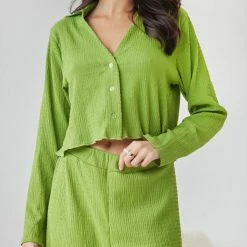 Flash Sale 💯 The Fashion Project Σετ παντελόνα γκοφρέ με Cropped πουκάμισο - Lime 🎁 8 Flash Sale 💯 The Fashion Project Σετ παντελόνα γκοφρέ με Cropped πουκάμισο - Lime 🎁 -Φορέματα Εκπτώσεις set pantelona gkofre me cropped poukamiso 108102 3xkx