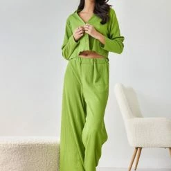 Flash Sale 💯 The Fashion Project Σετ παντελόνα γκοφρέ με Cropped πουκάμισο - Lime 🎁 9 Flash Sale 💯 The Fashion Project Σετ παντελόνα γκοφρέ με Cropped πουκάμισο - Lime 🎁 -Φορέματα Εκπτώσεις set pantelona gkofre me cropped poukamiso 108102 kkik