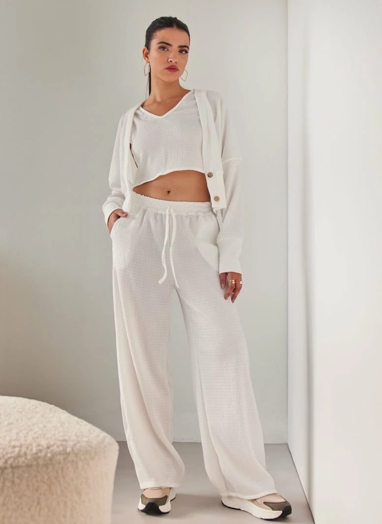 ΧΟΝΔΡΙΚΟ ΕΜΠΟΡΙΟ 😍 The Fashion Project Σετ παντελόνα με τοπ και Cropped ζακέτα - Λευκό ✨ 2 ΧΟΝΔΡΙΚΟ ΕΜΠΟΡΙΟ 😍 The Fashion Project Σετ παντελόνα με τοπ και Cropped ζακέτα - Λευκό ✨ - Image 2