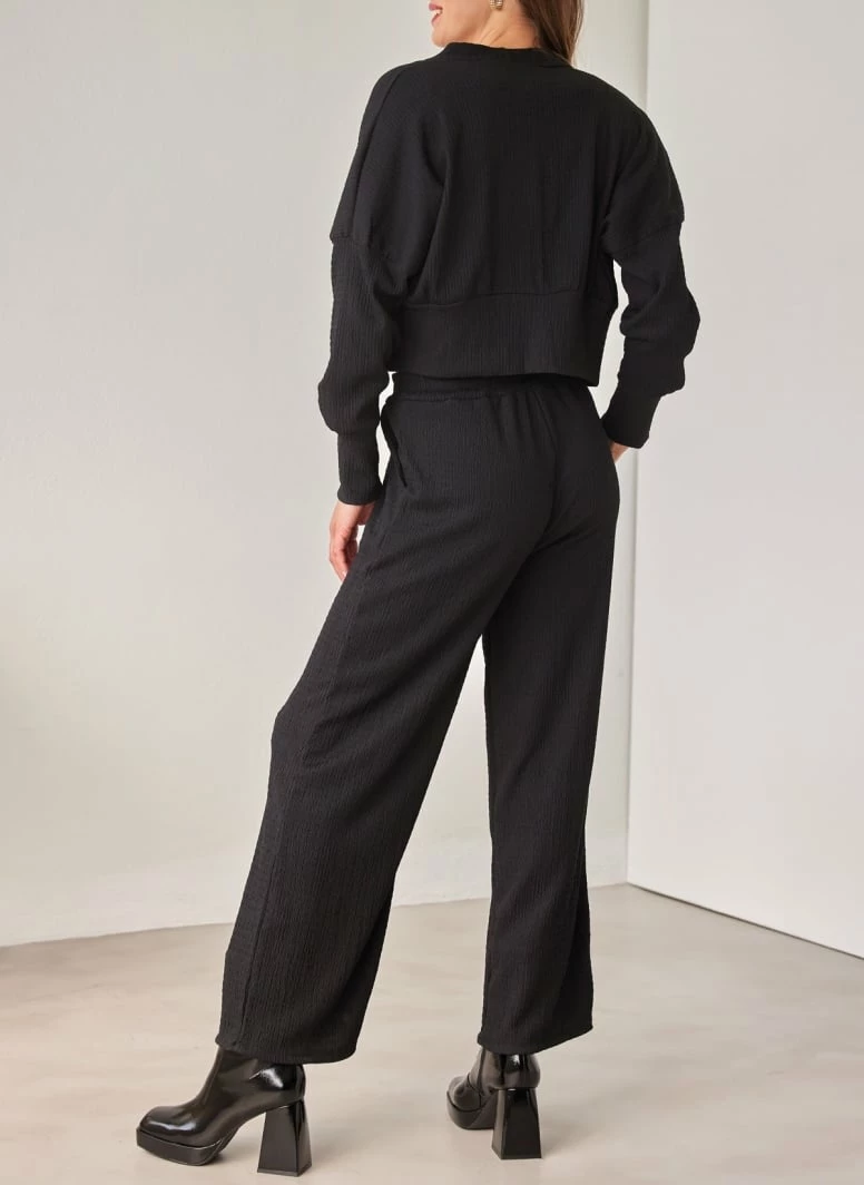 Καλύτερη πώληση 👏 The Fashion Project Σετ παντελόνα με τοπ και Cropped ζακέτα - Μαύρο 🌟 3 Καλύτερη πώληση 👏 The Fashion Project Σετ παντελόνα με τοπ και Cropped ζακέτα - Μαύρο 🌟 - Image 3