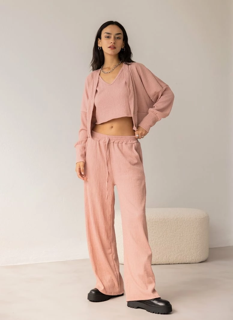 Φτηνός ❤️ The Fashion Project Σετ παντελόνα με τοπ και Cropped ζακέτα - Σάπιο μήλο ⌛ 2 Φτηνός ❤️ The Fashion Project Σετ παντελόνα με τοπ και Cropped ζακέτα - Σάπιο μήλο ⌛ - Image 2