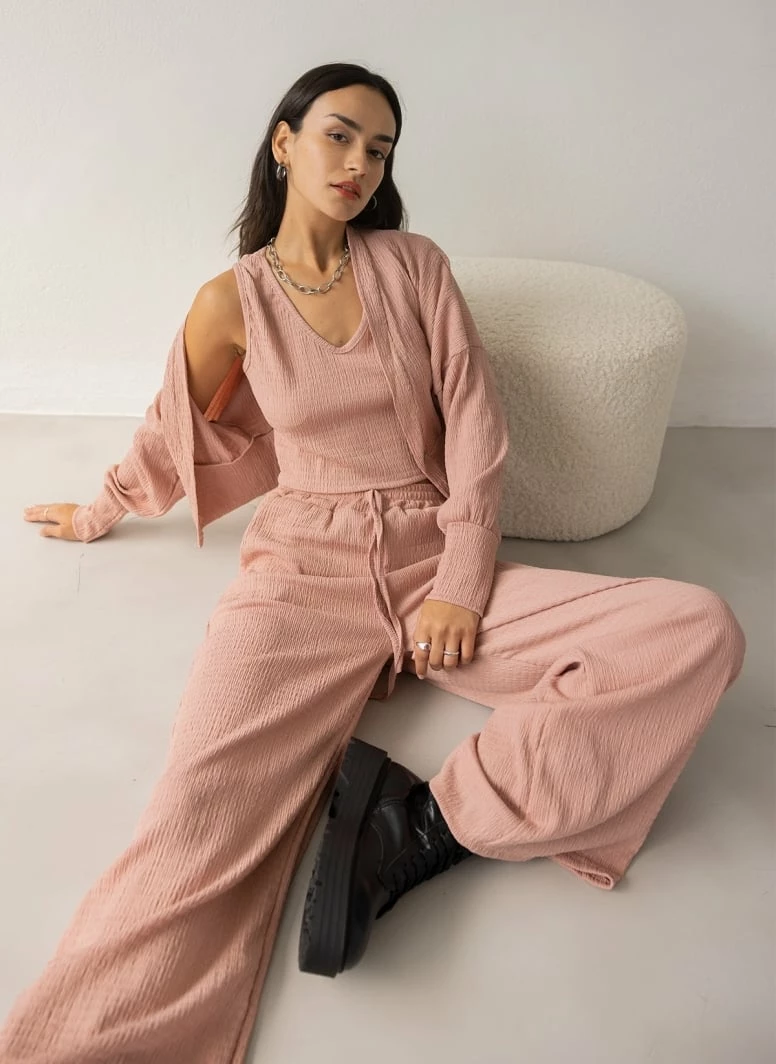 Φτηνός ❤️ The Fashion Project Σετ παντελόνα με τοπ και Cropped ζακέτα - Σάπιο μήλο ⌛ 3 Φτηνός ❤️ The Fashion Project Σετ παντελόνα με τοπ και Cropped ζακέτα - Σάπιο μήλο ⌛ - Image 3