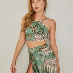 Αγορά 🎁 The Fashion Project Σετ παντελόνι με ανοίγματα και τοπάκι - Χακί 🔔