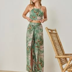 Αγορά 🎁 The Fashion Project Σετ παντελόνι με ανοίγματα και τοπάκι - Χακί 🔔 -Φορέματα Εκπτώσεις set panteloni me anoigmata kai topaki 105090 vlcj