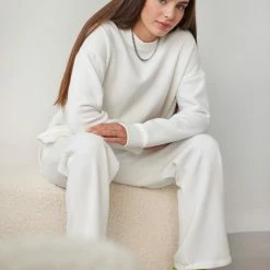 Πολύ καλή προσφορά ✔️ The Fashion Project Σετ παντελόνι με μπλούζα φούτερ - Λευκό ✨