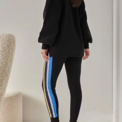 Προώθηση 🔔 The Fashion Project Σετ πλεκτή φόρμα με πουλόβερ - Μαύρο 🌟 -Φορέματα Εκπτώσεις set plekti forma me poulover 108957 ut9k