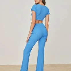 Ολοκαίνουργιο 👍 The Fashion Project Σετ ριπ παντελόνι με μπλούζα - Μπλε ⌛ -Φορέματα Εκπτώσεις set rip panteloni me mplouza 102198 5ka3