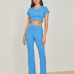 Ολοκαίνουργιο 👍 The Fashion Project Σετ ριπ παντελόνι με μπλούζα - Μπλε ⌛ -Φορέματα Εκπτώσεις set rip panteloni me mplouza 102198 ytgo