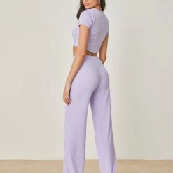 Καλύτερη πώληση 😉 The Fashion Project Σετ ριπ παντελόνι με μπλούζα - Λιλά 🥰 -Φορέματα Εκπτώσεις set rip panteloni me mplouza 102199 1jyk