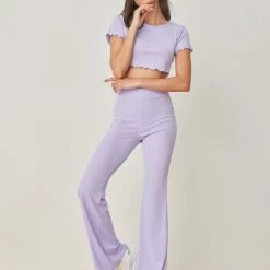 Καλύτερη πώληση 😉 The Fashion Project Σετ ριπ παντελόνι με μπλούζα - Λιλά 🥰