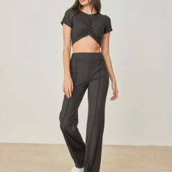 Η καλύτερη συμφωνία 🎉 The Fashion Project Σετ ριπ παντελόνι με τοπάκι - Μαύρο 🌟