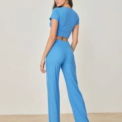 Φτηνός ✔️ The Fashion Project Σετ ριπ παντελόνι με τοπάκι - Μπλε ❤️ -Φορέματα Εκπτώσεις set rip panteloni me topaki 102203 aosy