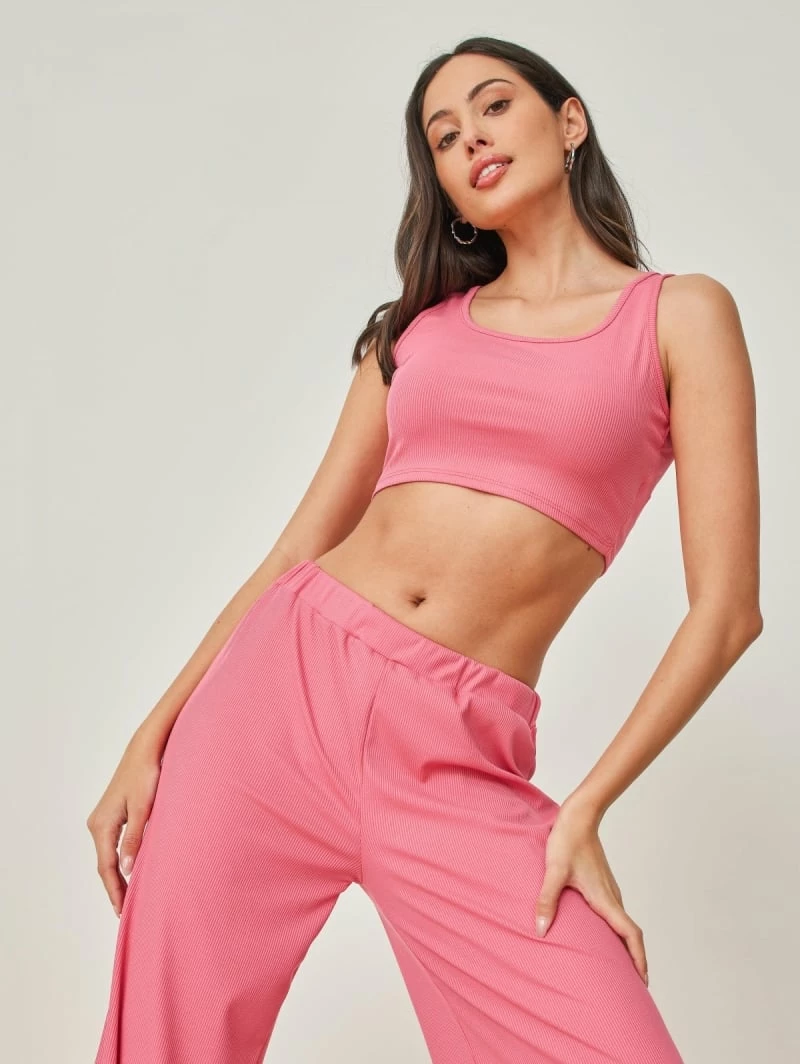 Αγορά 👍 The Fashion Project Σετ ριπ Wide Leg παντελόνι με τοπ - Φούξια 😀 1 Αγορά 👍 The Fashion Project Σετ ριπ Wide Leg παντελόνι με τοπ - Φούξια 😀