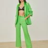 Best Pirce ❤️ The Fashion Project Σετ σακάκι με παντελόνι και σατέν λεπτομέρειες - Πράσινο 🥰