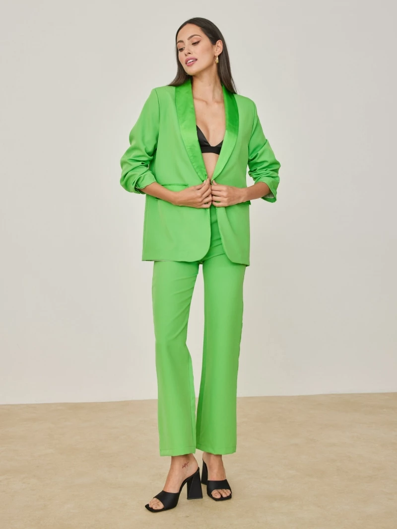 Best Pirce ❤️ The Fashion Project Σετ σακάκι με παντελόνι και σατέν λεπτομέρειες - Πράσινο 🥰 4 Best Pirce ❤️ The Fashion Project Σετ σακάκι με παντελόνι και σατέν λεπτομέρειες - Πράσινο 🥰 - Image 4