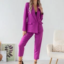 Καλύτερες κριτικές για ⌛ The Fashion Project Σετ σακάκι σταυρωτό με παντελόνι - Magenta 💯