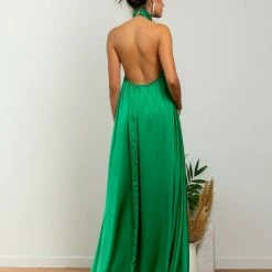 Flash Sale 🥰 The Fashion Project Σετ σατέν μακριά τουνίκ με παντελόνι - Πράσινο 🎉 -Φορέματα Εκπτώσεις set saten makria tounik me panteloni 105407 zi8f