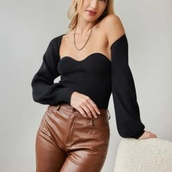 Εξοδος ❤️ The Fashion Project Σετ Strapless τοπάκι με μπολερό - Μαύρο ⌛