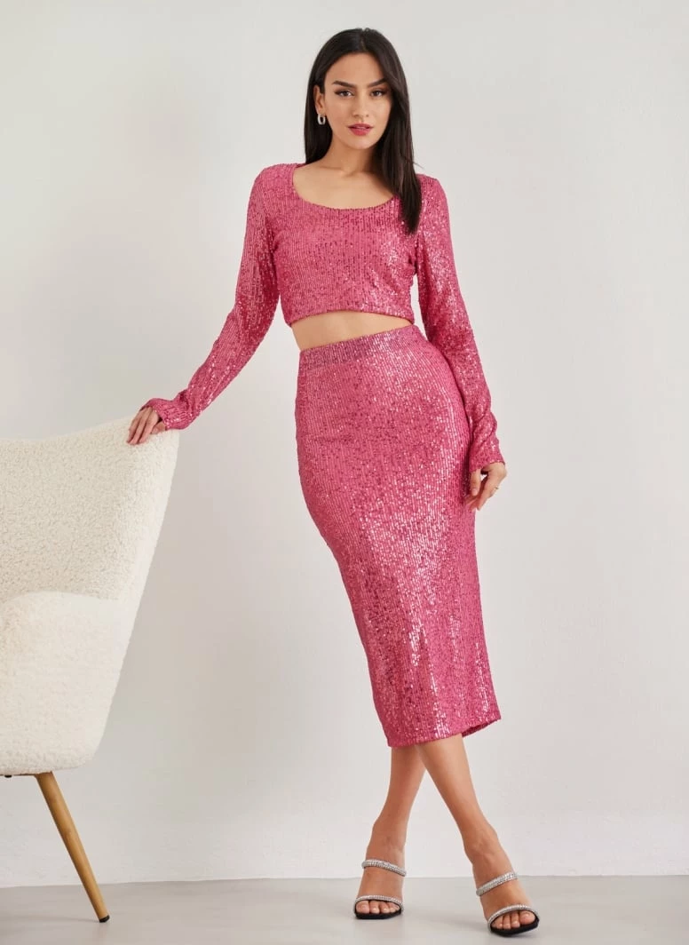 Καλύτερη πώληση 🤩 The Fashion Project Σετ τοπ και φούστα με παγιέτες - Φούξια ✨ 1 Καλύτερη πώληση 🤩 The Fashion Project Σετ τοπ και φούστα με παγιέτες - Φούξια ✨