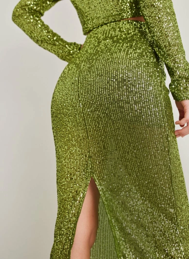 Κουπόνι 🛒 The Fashion Project Σετ τοπ και φούστα με παγιέτες - Lime 🤩 4 Κουπόνι 🛒 The Fashion Project Σετ τοπ και φούστα με παγιέτες - Lime 🤩 - Image 4