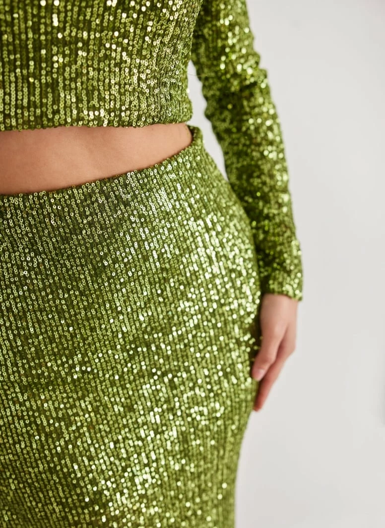 Κουπόνι 🛒 The Fashion Project Σετ τοπ και φούστα με παγιέτες - Lime 🤩 3 Κουπόνι 🛒 The Fashion Project Σετ τοπ και φούστα με παγιέτες - Lime 🤩 - Image 3