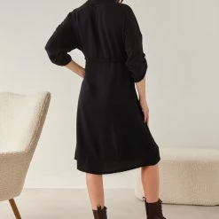 Κουπόνι 🎉 The Fashion Project 👕 Shirt 👗 Dress με χρυσά κουμπιά - Μαύρο ✔️ -Φορέματα Εκπτώσεις shirt dress me xrusa koumpia 106973 f1wv