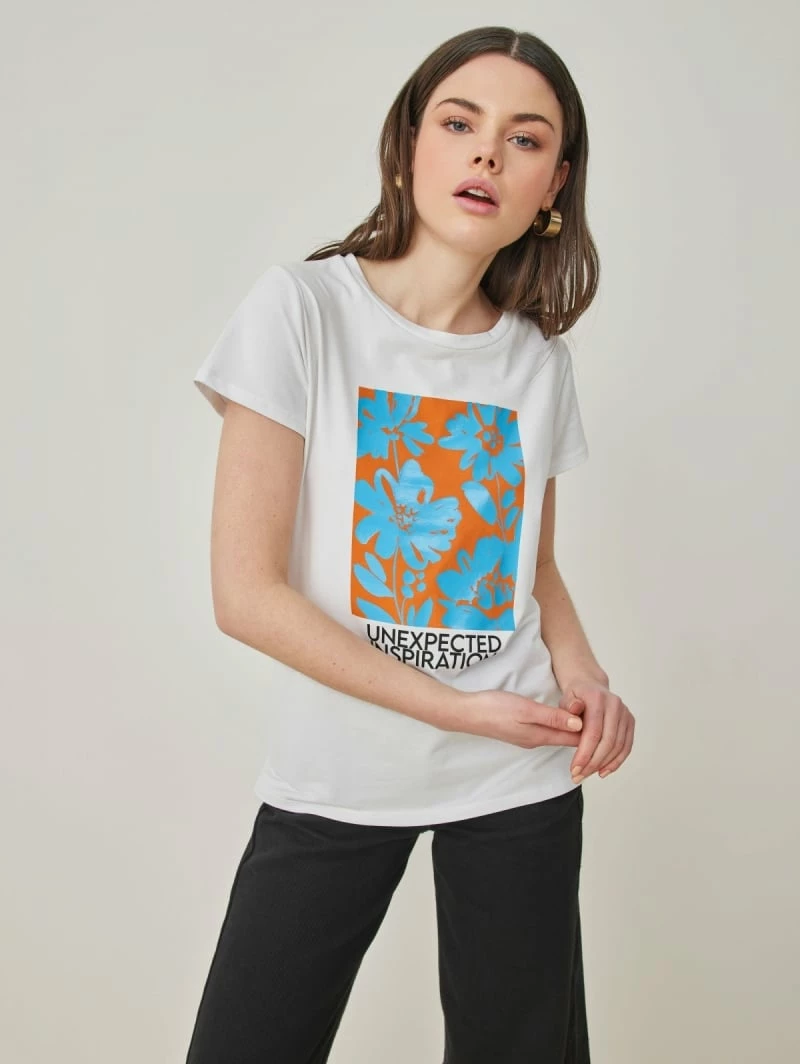 Εξοδος 🌟 The Fashion Project T-shirt με λουλούδια - Πορτοκαλί 👏 1 Εξοδος 🌟 The Fashion Project T-shirt με λουλούδια - Πορτοκαλί 👏