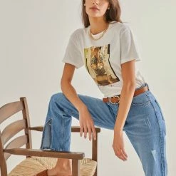 Τοπ 10 👏 The Fashion Project T-shirt με στάμπα - Λευκό ✔️ -Φορέματα Εκπτώσεις t shirt me stampa 89998 ftab