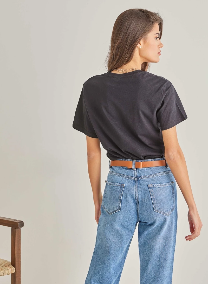 Καλύτερη πώληση 🎁 The Fashion Project T-shirt με στάμπα Enjoy - Μαύρο 🔔 3 Καλύτερη πώληση 🎁 The Fashion Project T-shirt με στάμπα Enjoy - Μαύρο 🔔 - Image 3