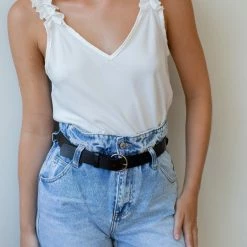 ΧΟΝΔΡΙΚΟ ΕΜΠΟΡΙΟ 🧨 The Fashion Project Τοπ με ελαστικά Frilled ραντάκια - Λευκό 😉