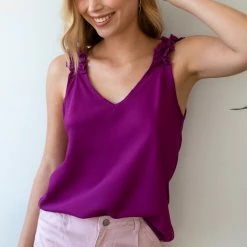 Εκπτωση 😉 The Fashion Project Τοπ με ελαστικά Frilled ραντάκια - Magenta ⌛