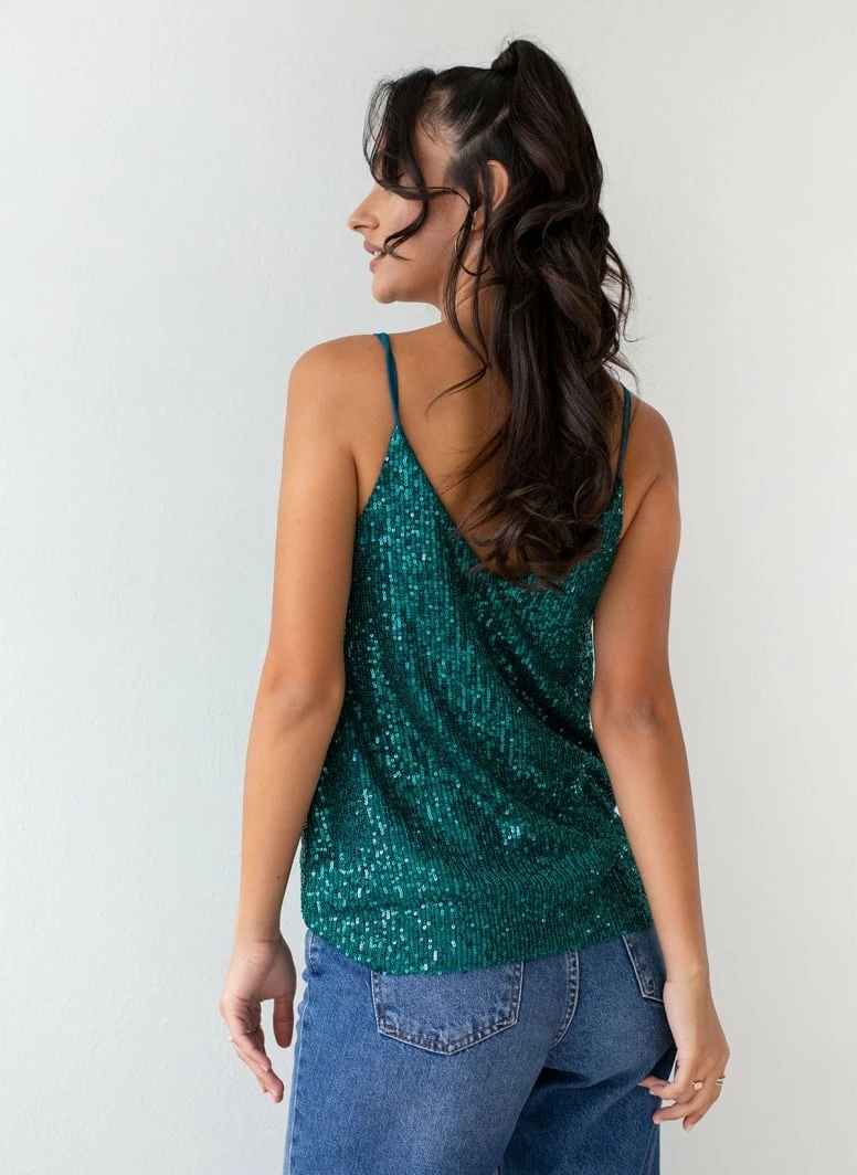 Πολύ καλή προσφορά 🔥 The Fashion Project Τοπ με παγιέτες - Κυπαρισσί 🔥 3 Πολύ καλή προσφορά 🔥 The Fashion Project Τοπ με παγιέτες - Κυπαρισσί 🔥 - Image 3