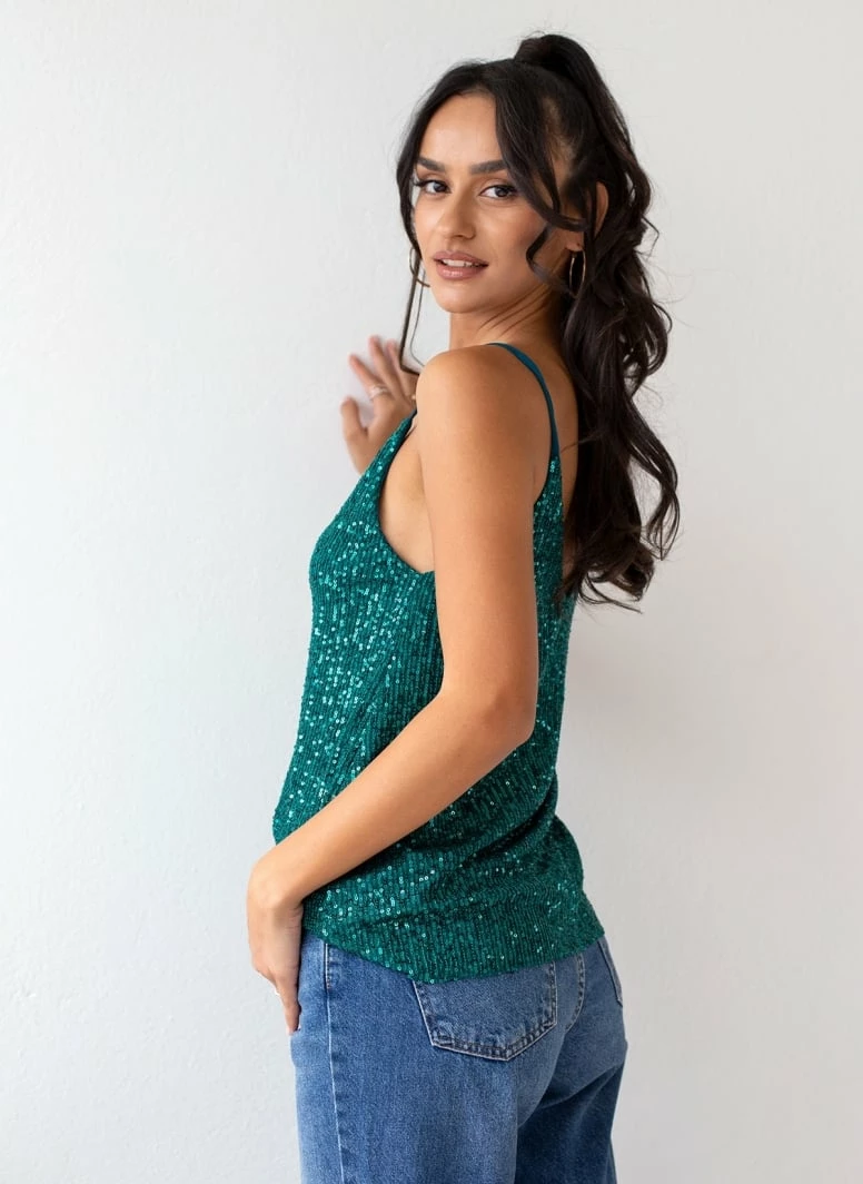 Πολύ καλή προσφορά 🔥 The Fashion Project Τοπ με παγιέτες - Κυπαρισσί 🔥 5 Πολύ καλή προσφορά 🔥 The Fashion Project Τοπ με παγιέτες - Κυπαρισσί 🔥 - Image 5