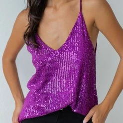 Προϋπολογισμός 👍 The Fashion Project Τοπ με παγιέτες - Magenta 🌟 -Φορέματα Εκπτώσεις top me pagietes 107004 19oo