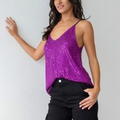 Προϋπολογισμός 👍 The Fashion Project Τοπ με παγιέτες - Magenta 🌟 -Φορέματα Εκπτώσεις top me pagietes 107004 2huk