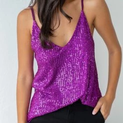 Προϋπολογισμός 👍 The Fashion Project Τοπ με παγιέτες - Magenta 🌟